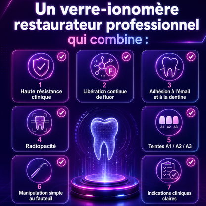 Verre-ionomère restaurateur pour des restaurations fiables, propres et esthétiques